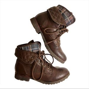 Nine West Brown Combat Boots Size 7